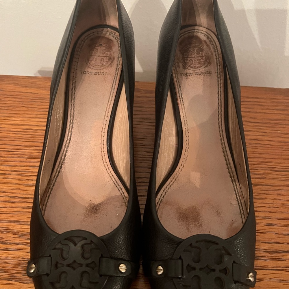 Tory Burch Black Leather Heels